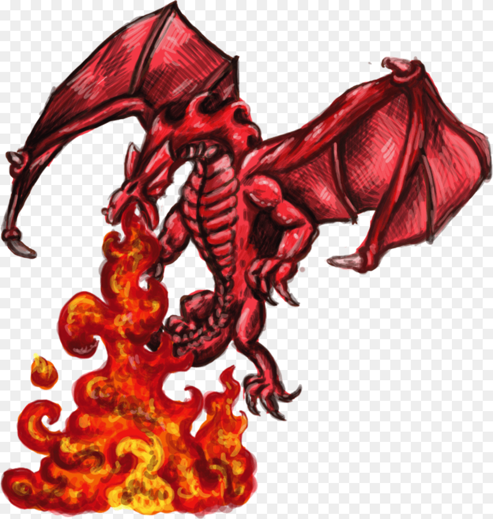 Transparent Red Fire Fire Breathing Dragon Cartoon, Art, Accessories, Adult, Female Png Image