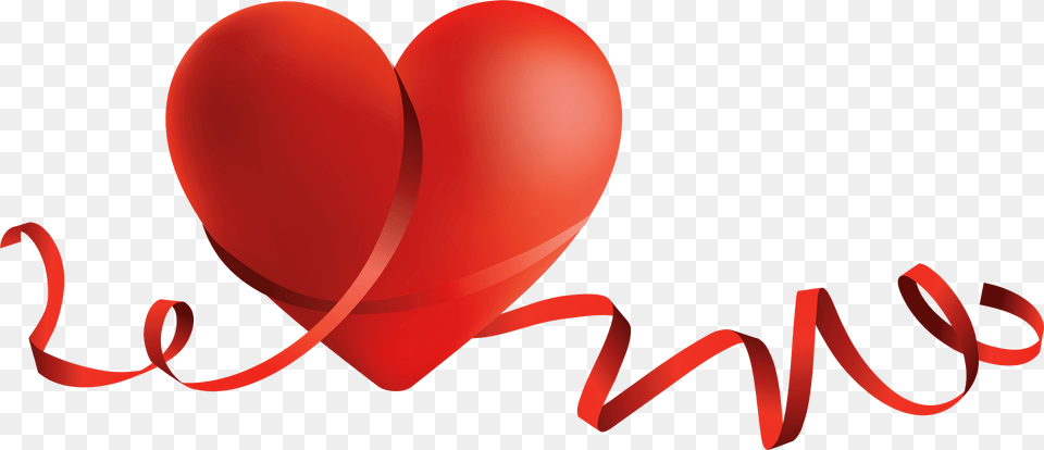 Transparent Red Heart With Bow Clipart Transparent Background Valentine39s Heart Clipart, Balloon Free Png