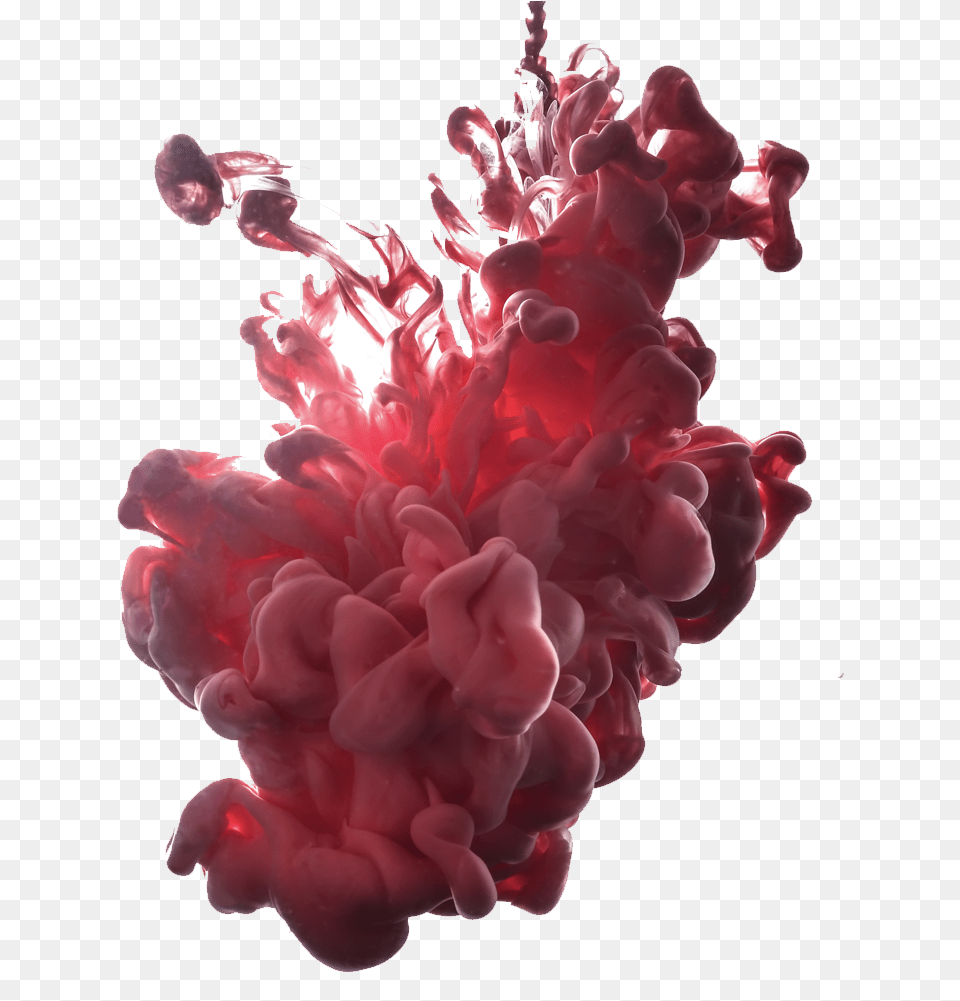 Transparent Red Ink In Water, Flower, Plant, Petal, Mineral Free Png Download