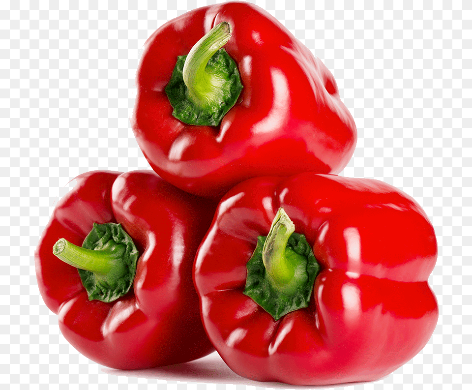 Transparent Red Pepper Red Bell Peppers, Bell Pepper, Food, Plant, Produce Png Image