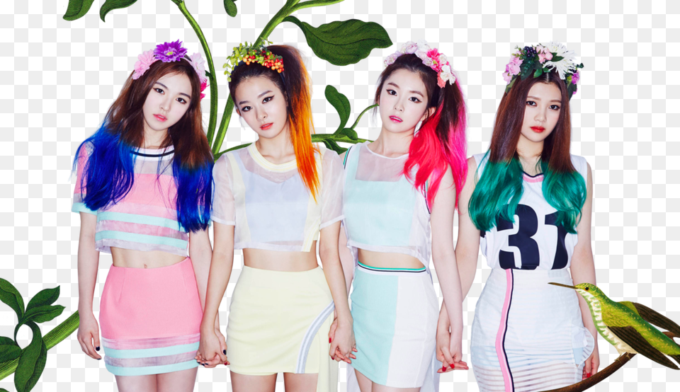 Red Velvet Kpop Red Velvet Hair, Skirt, Clothing, Costume, Person Free Transparent Png