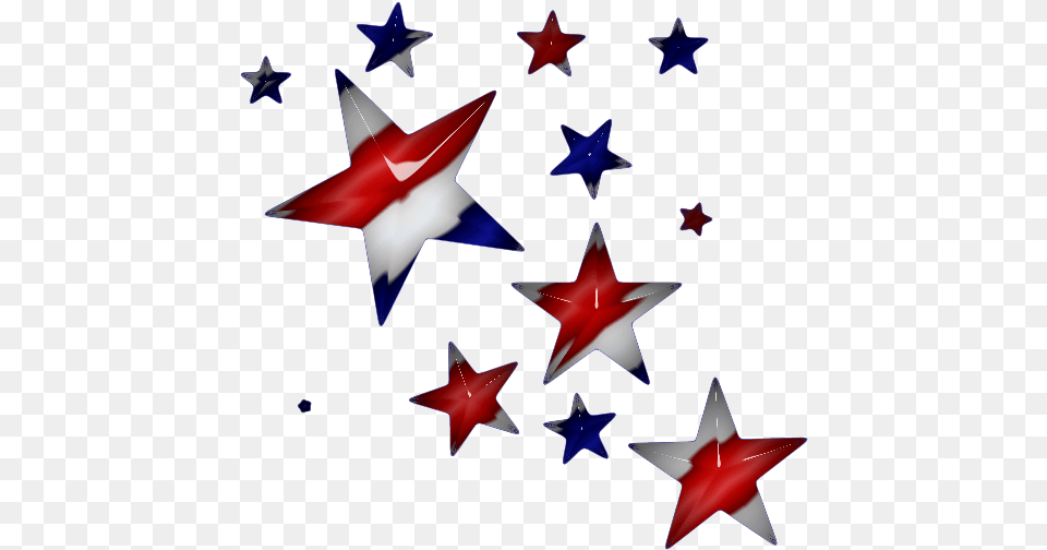 Transparent Red White And Blue Stars, Star Symbol, Symbol, Rocket, Weapon Free Png