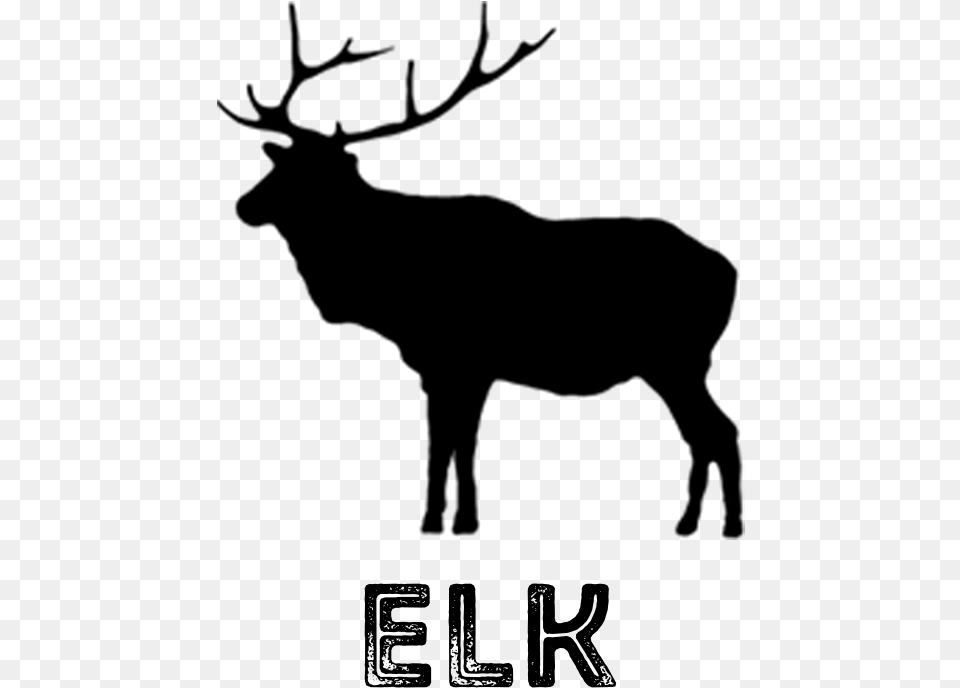 Transparent Reindeer Silhouette Elk, Gray Free Png Download