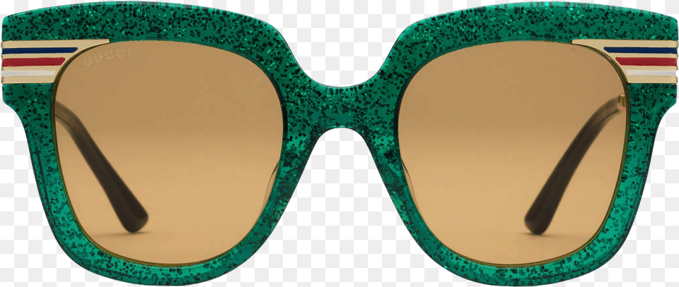 Transparent Retro Sunglasses Gucci Glitter Sunglasses Green Brown, Accessories, Glasses Png