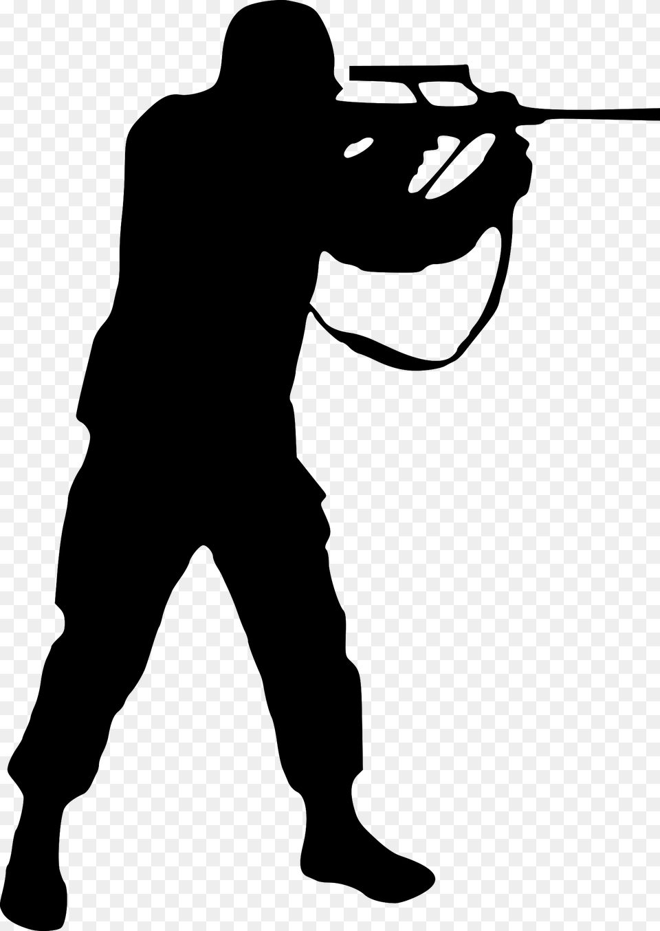 Transparent Rifle Silhouette Soldier Silhouette, Gray Png Image