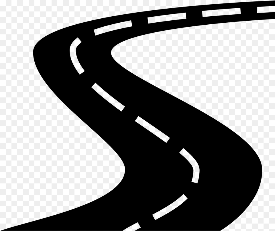 Transparent Road Map Clipart, Gray Png