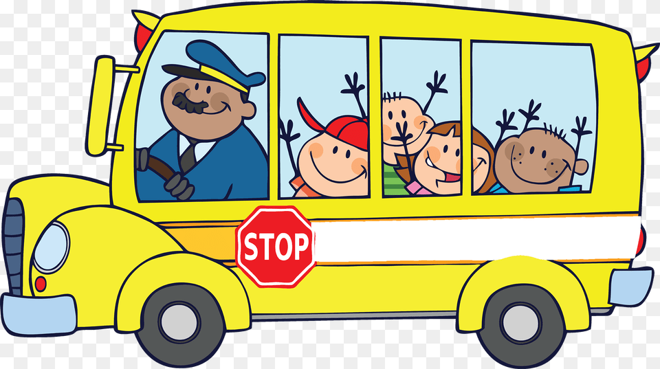 Transparent Road Trip Clipart School Bus Clipart, Vehicle, Transportation, Baby, Person Png Image
