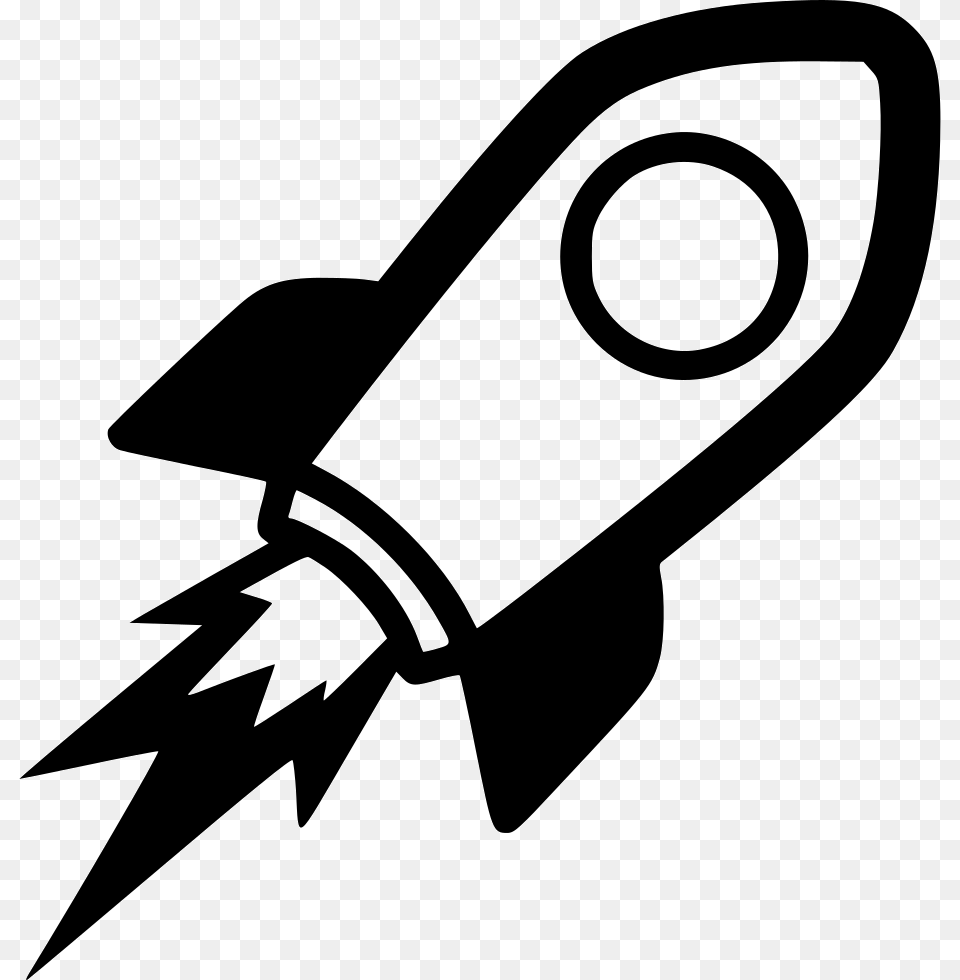 Transparent Rocket Clip Art Rocket Black And White Icon, Stencil, Bow, Weapon Free Png Download