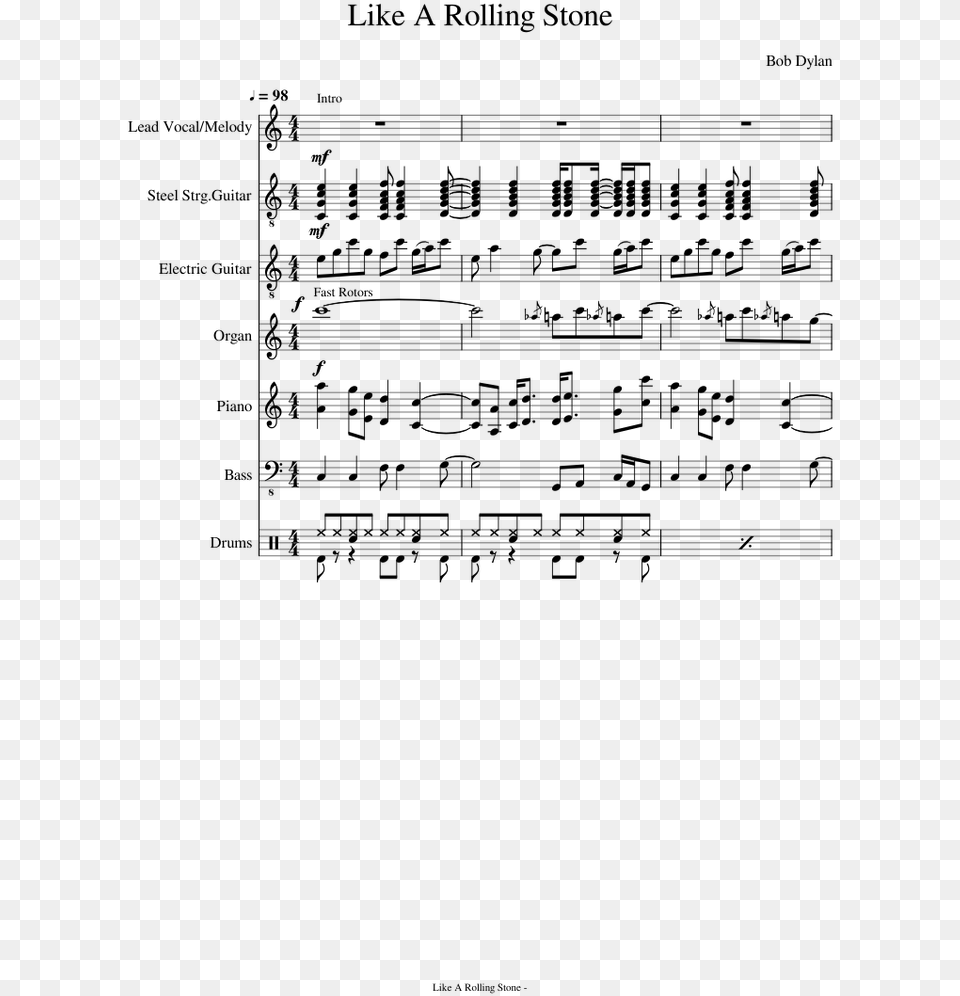Transparent Rolling Stone Sheet Music, Gray Png