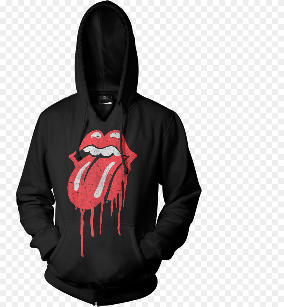 Transparent Rolling Stones Rolling Stones Tongue Hoodie, Clothing, Knitwear, Sweater, Sweatshirt Png Image