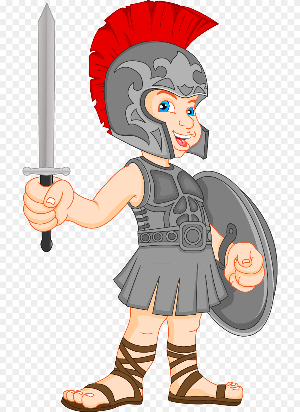 Transparent Roman Soldier Gladiator Clipart Free, Weapon, Clothing, Costume, Sword Png