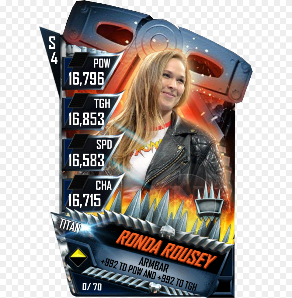 Transparent Ronda Rousey Wwe Supercard Halloween Cards, Adult, Poster, Person, Jacket Png Image