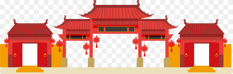 Rooftop Clipart Chinese Building, Gate, Torii Free Transparent Png
