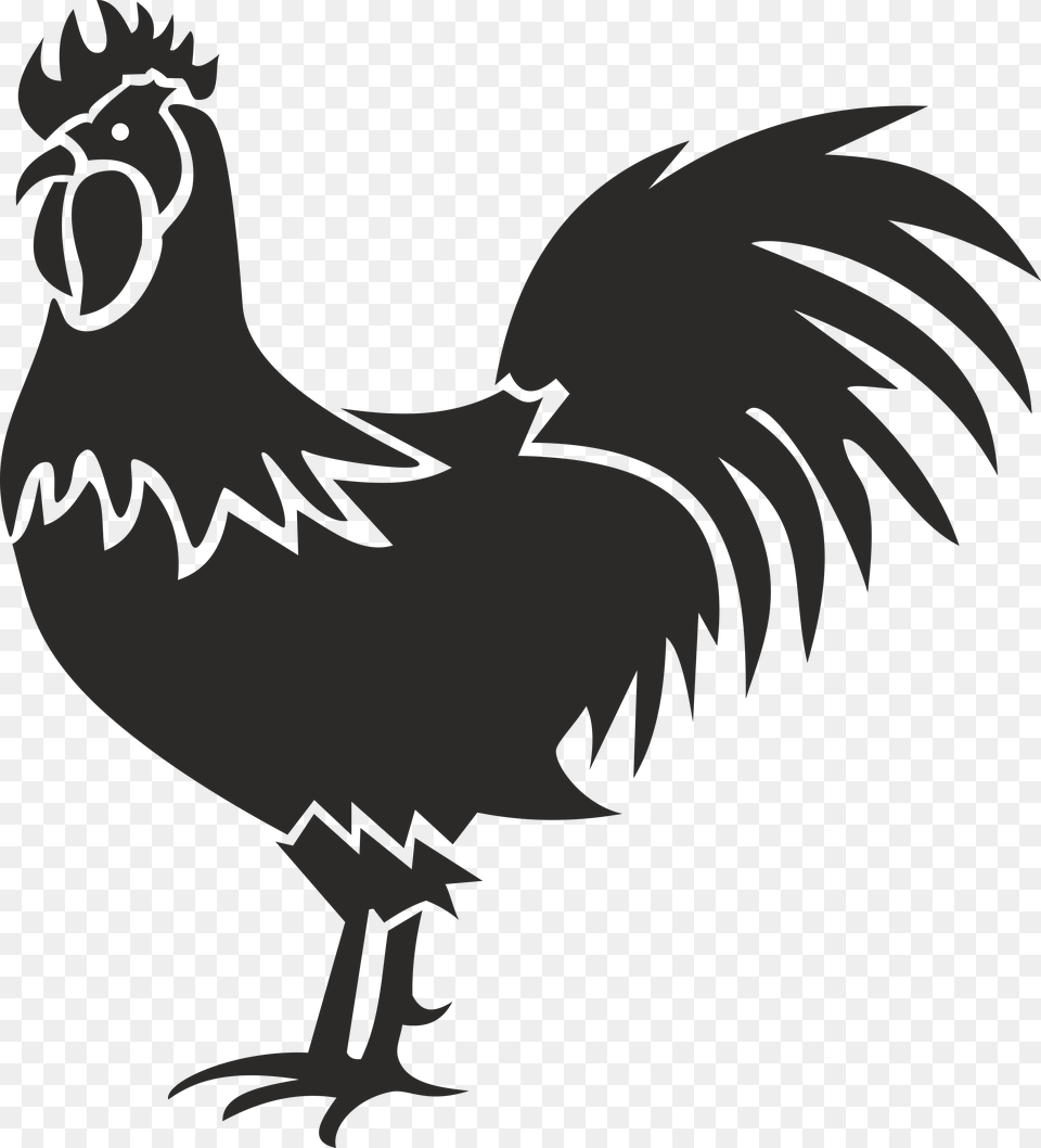 Transparent Rooster Silhouette Rooster Vector Art, Stencil, Animal, Kangaroo, Mammal Png Image