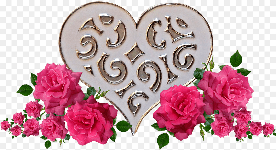 Transparent Rose Heart Garden Roses, Flower, Plant, Symbol, Text Png
