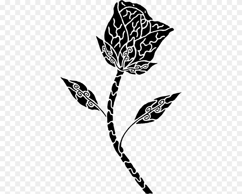 Transparent Rose Tattoo Designs, Leaf, Plant, Silhouette, Stencil Png