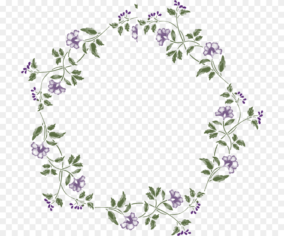 Transparent Round Frame Clipart Transparent Round Flower Frame, Pattern, Purple, Art, Floral Design Free Png Download