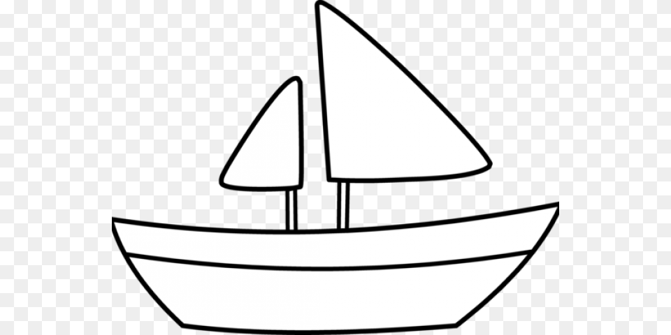 Transparent Row Boat Clipart Black And White Boat Clipart Black And White Outline, Sailboat, Transportation, Vehicle, Stencil Free Png Download