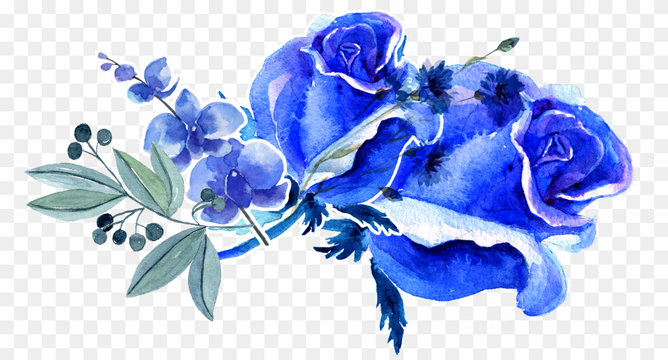 Transparent Royal Blue Roses U2013 Ardusatorg Royal Blue Watercolor Floral, Art, Pattern, Graphics, Floral Design Png Image