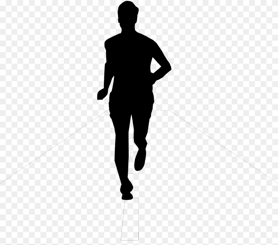 Transparent Runner Silhouette Running, Gray Png Image