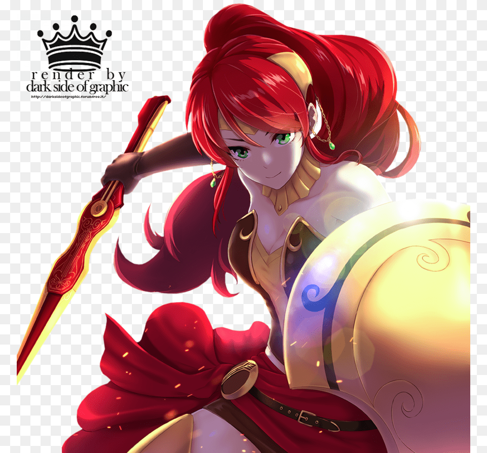 Transparent Rwby Pyrrha Anime Girls With Red Hair And Green Eyes, Adult, Book, Comics, Female Free Png Download