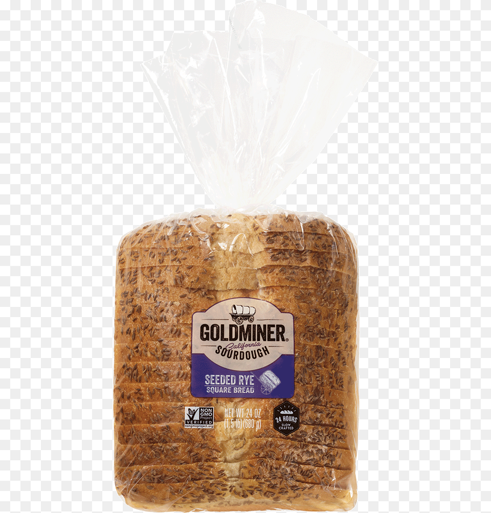 Transparent Rye Goldminer California Sourdough Seeded Rye Square Bread, Food, Bag Png Image