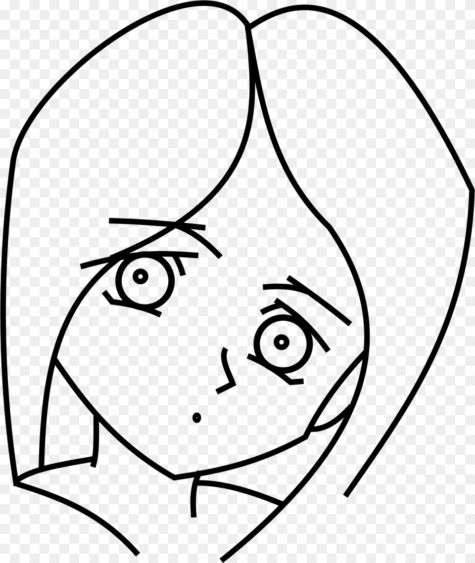 Sad Anime Eyes Gambar Kartun Wajah Wanita, Gray Free Transparent Png