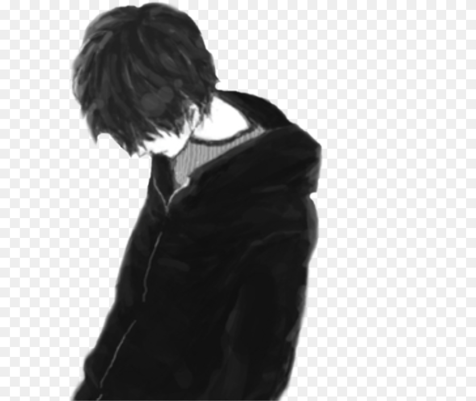 Transparent Sad Boys Sad Anime Boy, Clothing, Coat, Adult, Person Free Png Download