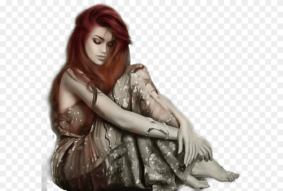 Transparent Sad Girl Feeling Sad Girl Sitting Alone, Woman, Person, Female, Adult Free Png