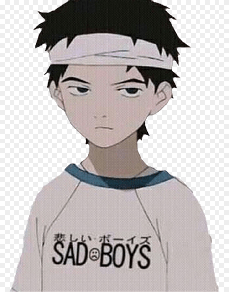 Transparent Sadboys Mood Anime Aesthetic, Teen, Boy, Clothing, T-shirt Free Png Download