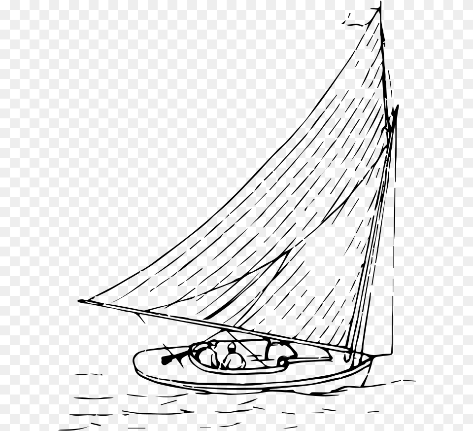 Sailing Boat, Gray Free Transparent Png