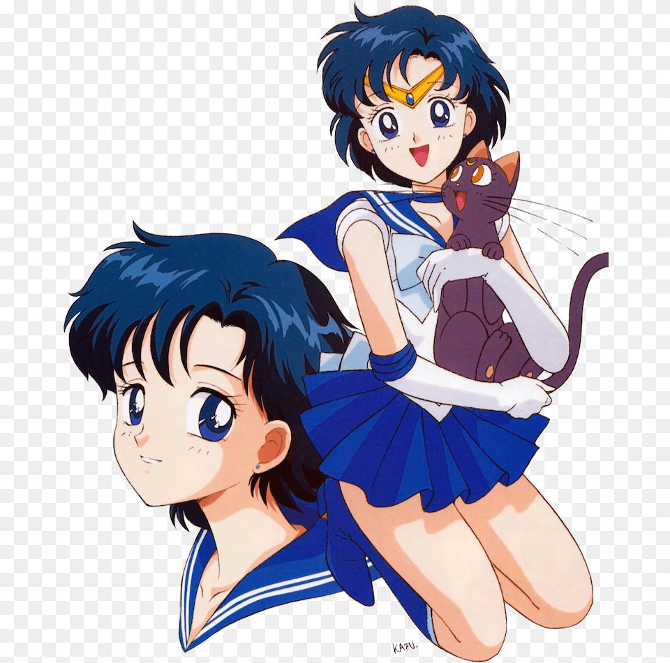 Sailor Mercury Sailor Mercury And Luna, Book, Comics, Publication, Baby Free Transparent Png