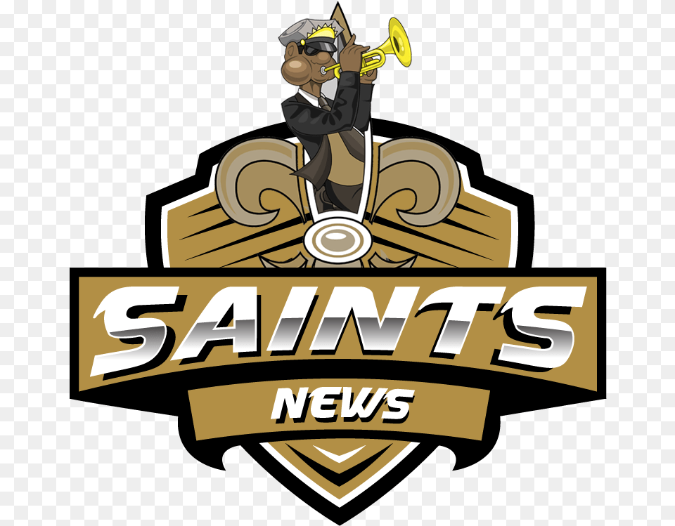 Transparent Saints Logo New Orleans Saints Player Transparent, Person, Musical Instrument, Brass Section, Horn Free Png