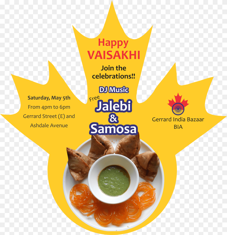 Transparent Samosa Maple Leaf Black And White, Advertisement, Food, Lunch, Meal Free Png