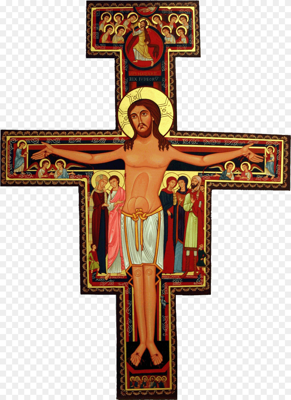 Transparent San Damiano Cross Clipart Crucifix Of San Damiano, Adult, Female, Person, Symbol Png Image