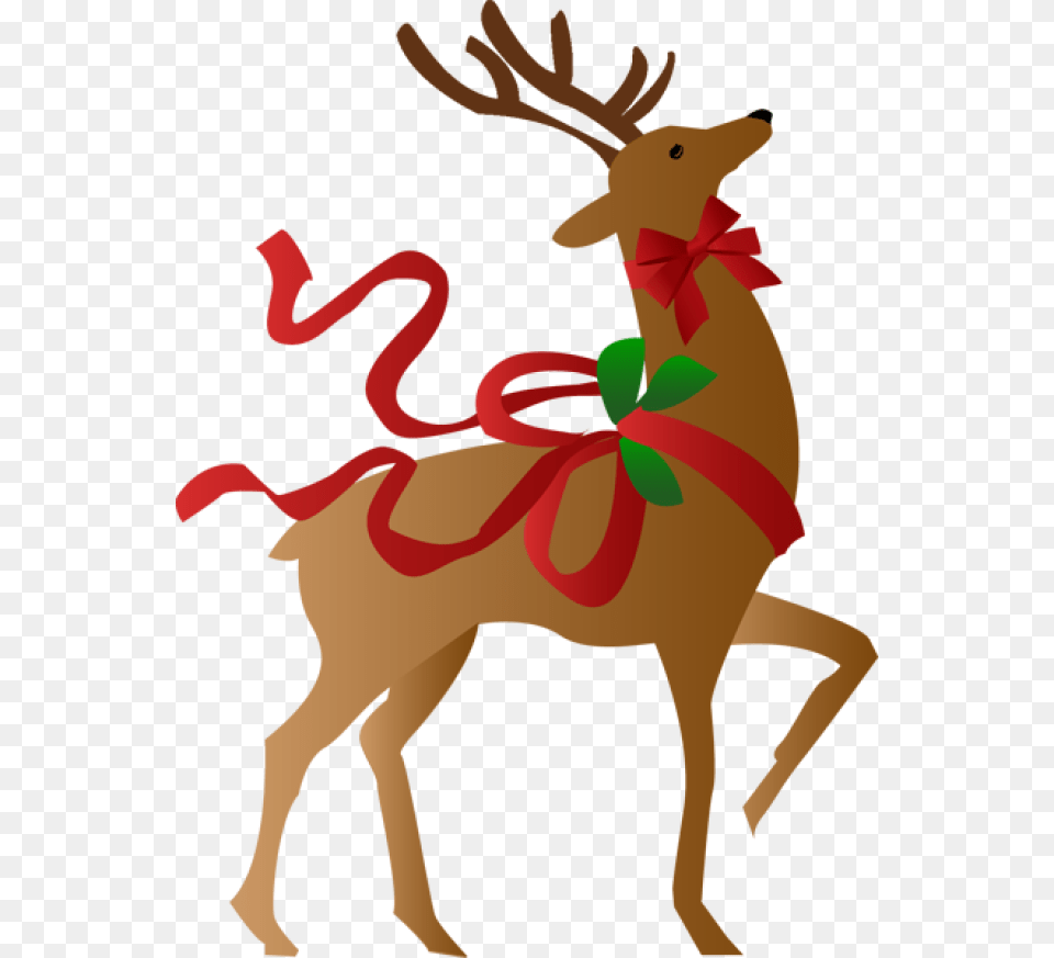 Transparent Santa And Reindeer Reindeer Christmas Clipart, Body Part, Face, Head, Neck Free Png