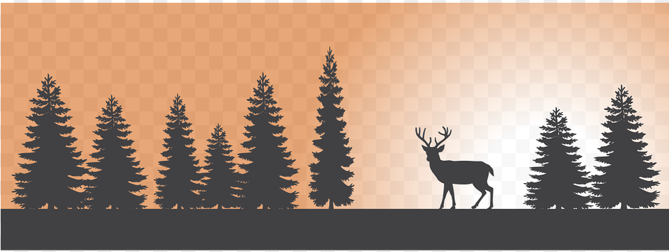 Transparent Santa And Reindeer Silhouette Pine Trees Silhouette Transparent, Animal, Tree, Plant, Mammal Free Png
