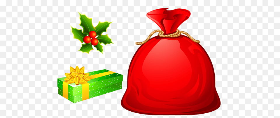 Transparent Santa Bag And Ornaments Clipart Santa, Dynamite, Weapon, Gift Png Image