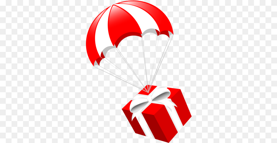 Transparent Santa Claus Parachute Gift Heart Line For Graphic Design, Dynamite, Weapon Free Png Download