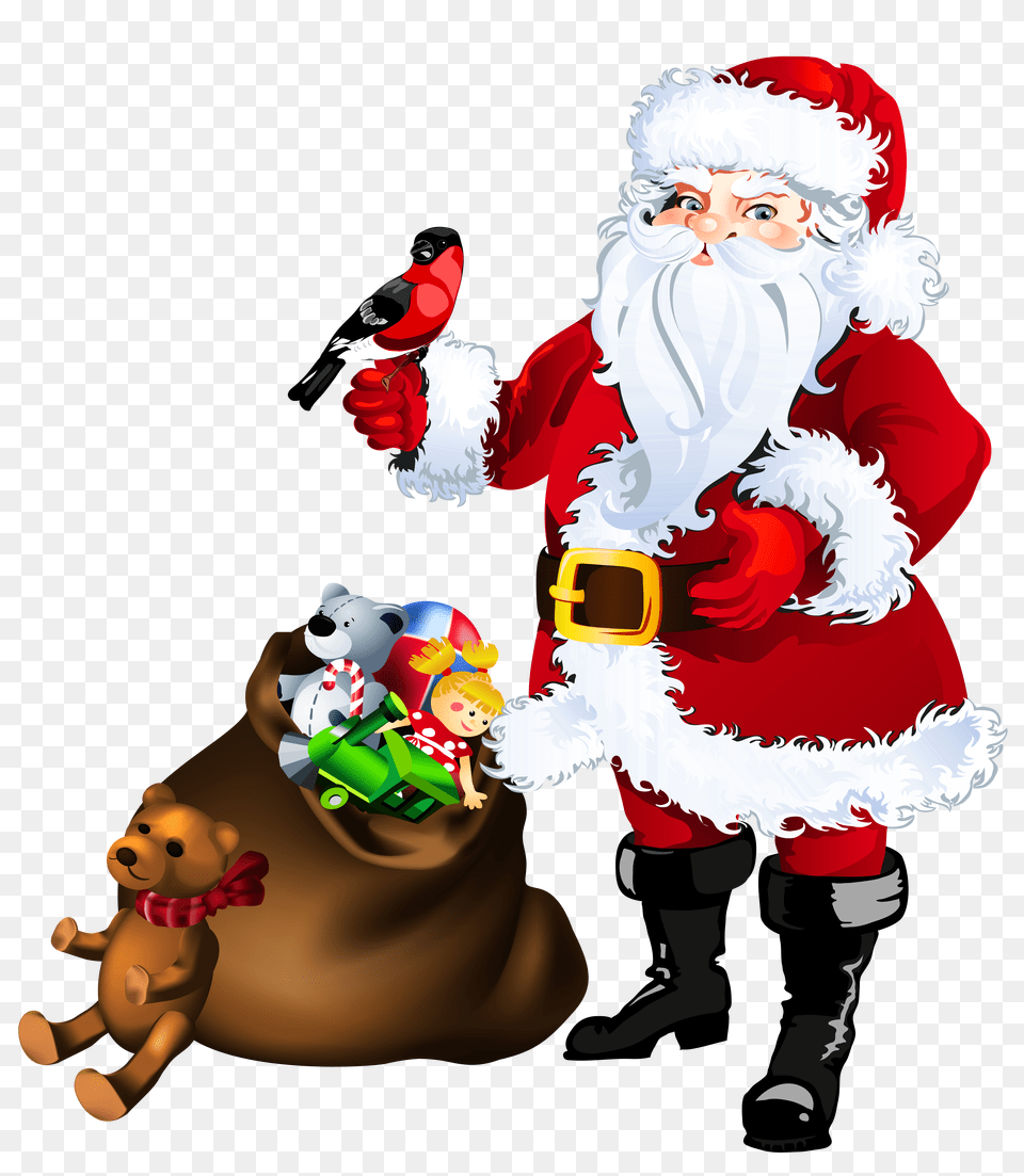 Transparent Santa Claus With Toys, Baby, Person, Face, Head Free Png