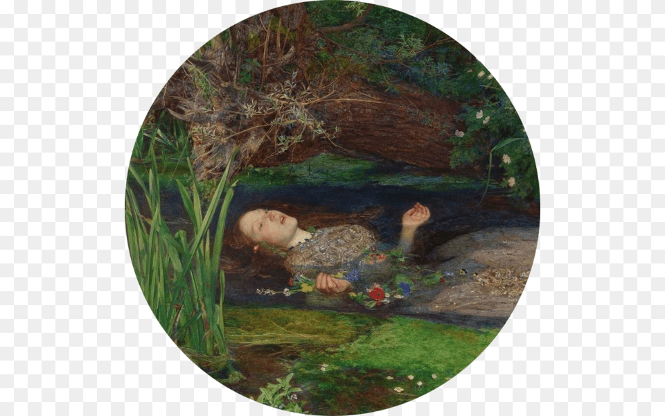 Transparent Santa Muerte Millais Ophelia, Art, Photography, Painting, Person Png