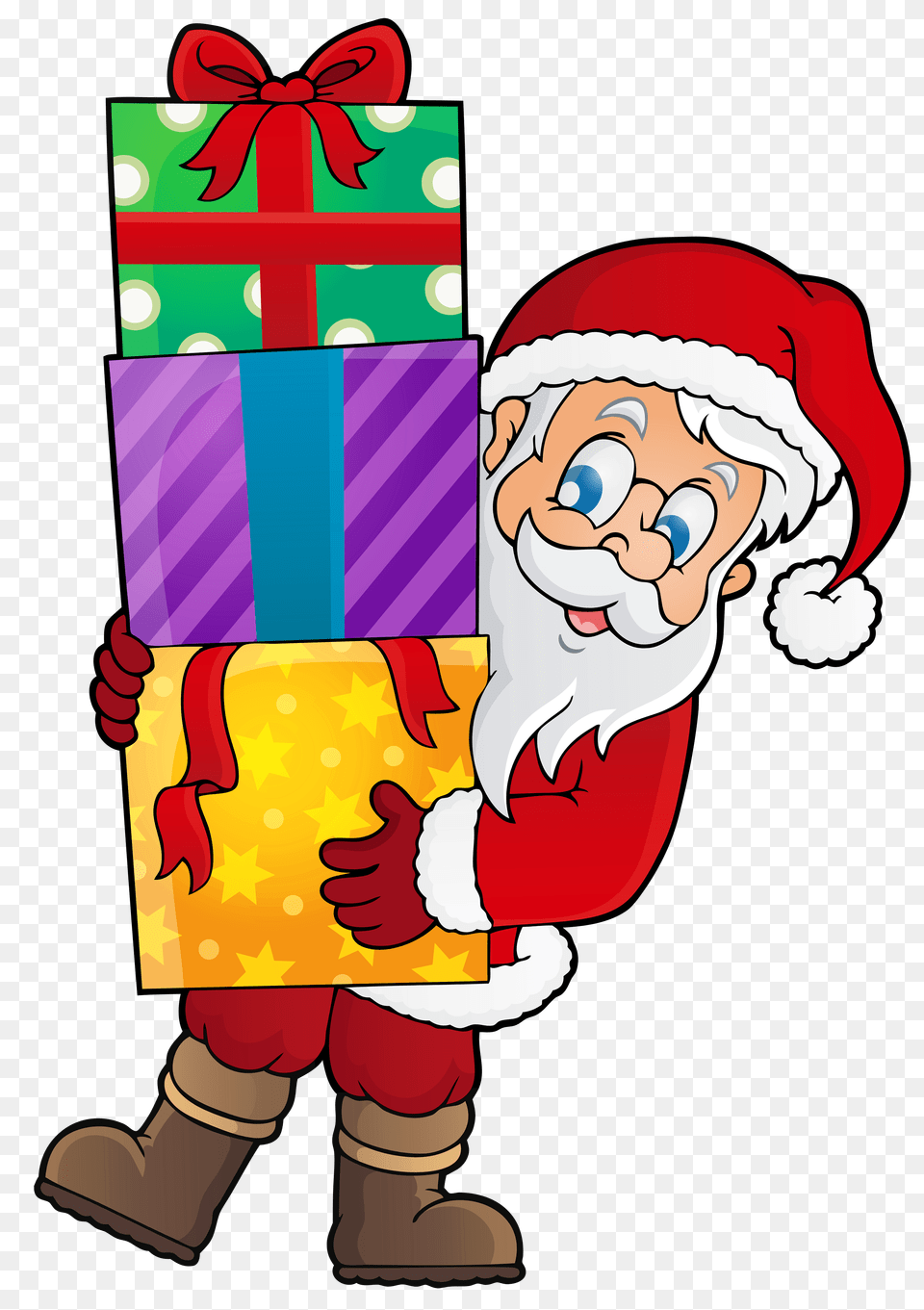 Transparent Santa With Presents Gallery, Baby, Person, Face, Head Free Png Download
