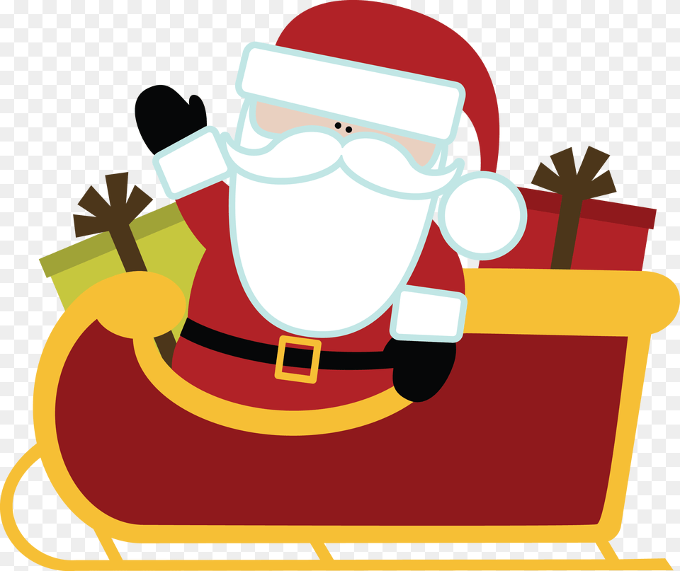 Transparent Santas Sleigh Clipart Christmas Santa With Sleigh Clipart, Dynamite, Weapon Free Png