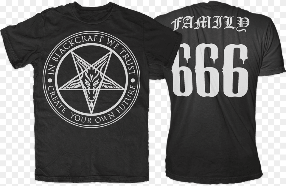 Transparent Satanic Pentagram Black Craft Cult T Shirt, Clothing, T-shirt Png Image