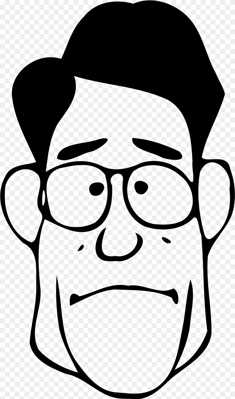 Transparent Scared Face Clipart Black And White Uncle Clipart Black And White, Gray Png Image