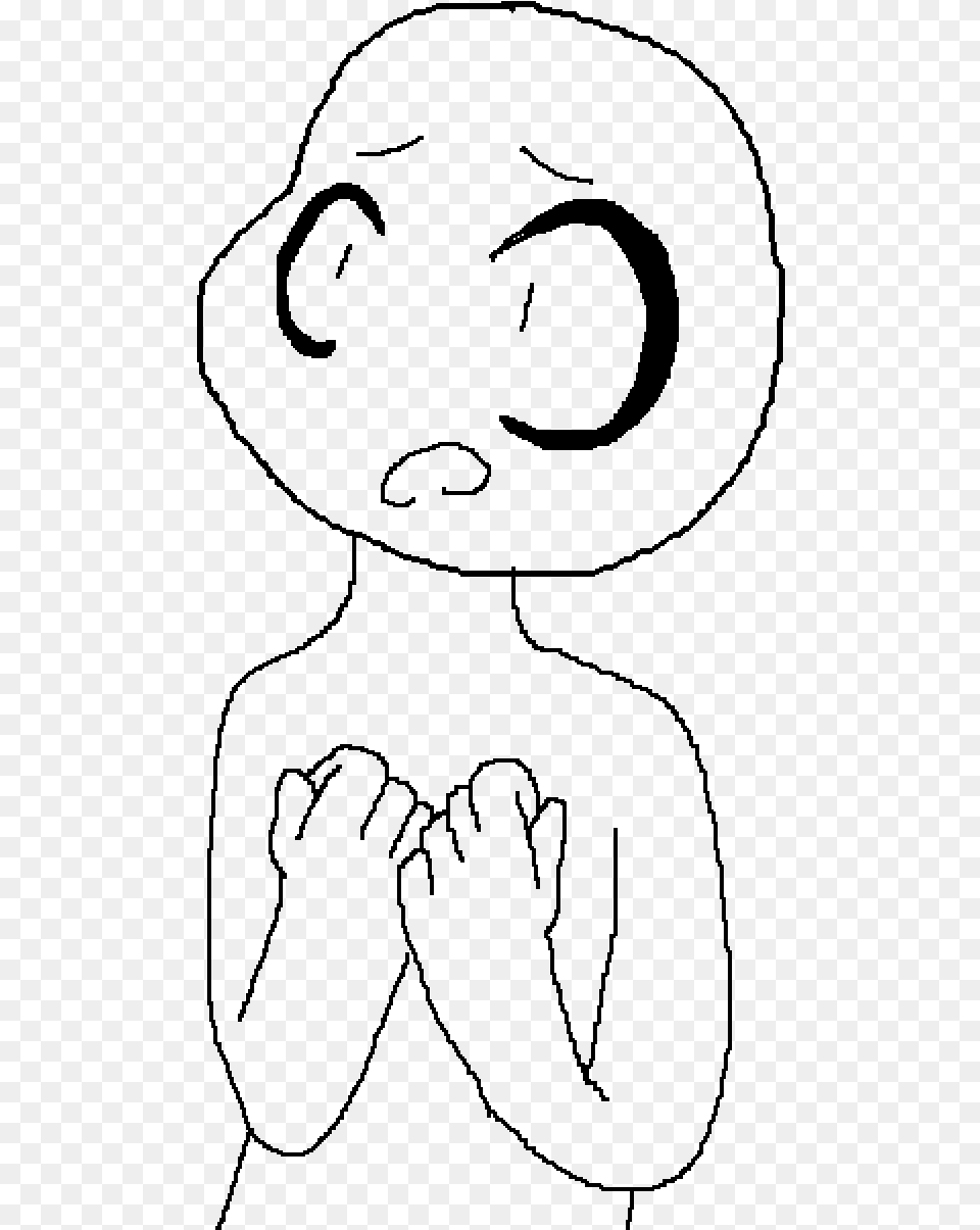 Transparent Scared Girl Line Art, Gray Free Png