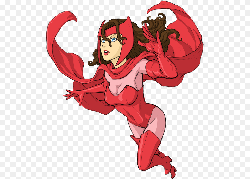 Scarlet Witch Scarlet Witch Cartoon Avenger, Publication, Book, Comics, Adult Free Transparent Png