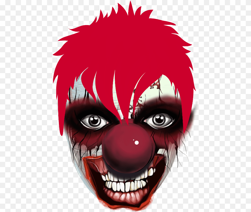 Transparent Scary Clown Face Illustration, Performer, Person, Head Png