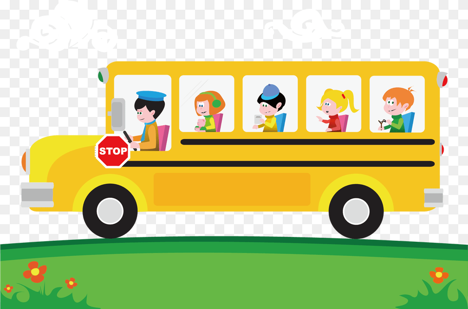 Transparent School Bus Clipart School Bus Cartoon, Vehicle, Transportation, School Bus, Person Png Image
