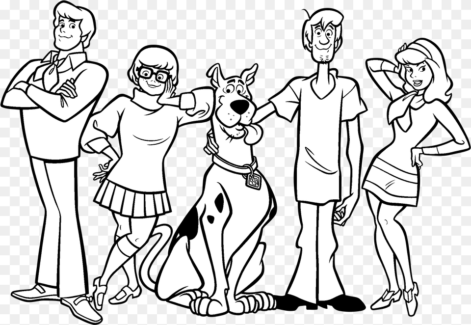 Transparent Scooby Doo Clipart Black And White Scooby Doo Colouring Pages Printable, Publication, Book, Comics, Adult Free Png Download